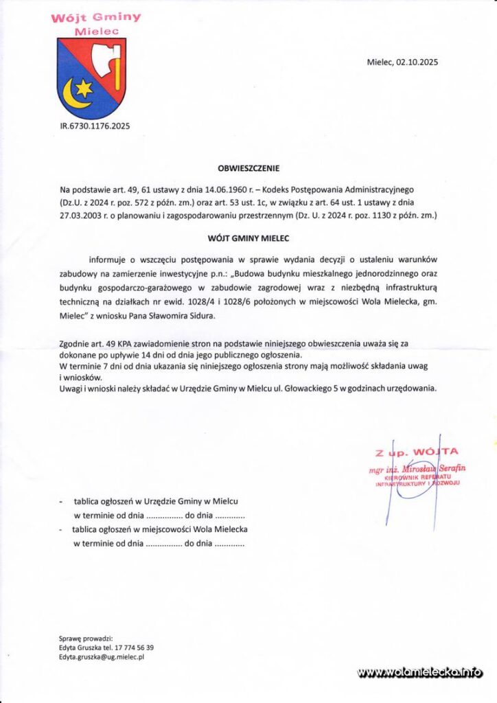 20251006 obwieszczenie budowa budynku na dz 10284 10286 800 na www